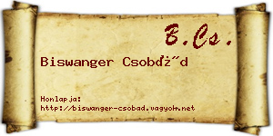 Biswanger Csobád névjegykártya